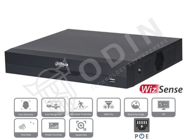 Dahua NVR4104HS-P-EI Nvr WizSense 4 canali compatto 1U con 4 porte PoE 1 Hdd